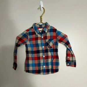 Boys Peek cotton flannel shirt size XS (2–3)